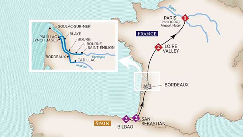 Bordeaux River Cruise Map